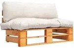 Outdoor-sofa Paletten Mit Kissen In Sandfarben Kiefernholz Vidaxl