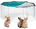 Relaxdays - Xl Freilaufgehege Mit Netz-abdeckung, F&uuml;r Hasen Und Nager,