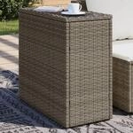 Garten-beistelltisch Mit Glasplatte Grau 58x27,5x55 Cm Rattan Vidaxl
