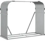 Kaminholzunterstand Hellgrau 120x45x100 Cm Verzinkter Stahl Vidaxl
