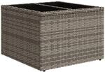 Gartentisch Mit Glasplatte Grau 55x55x37 Cm Poly Rattan Vidaxl