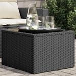 Gartentisch Mit Glasplatte Schwarz 55x55x37 Cm Poly Rattan Vidaxl