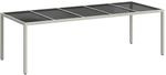 Gartentisch Wei&szlig; 250x100x75 Cm Poly Rattan Und Hartglas - Vidaxl