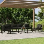 7-tlg. Garten-lounge-set Mit Kissen Aluminium Anthrazit Vidaxl