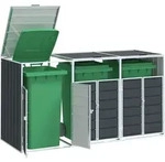 M&uuml;lltonnenbox F&uuml;r 3 Tonnen Anthrazit 216x81x115 Cm Stahl Vidaxl