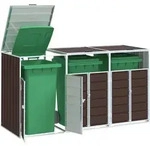 M&uuml;lltonnenbox F&uuml;r 3 Tonnen Braun 216x81x115 Cm Stahl - Vidaxl