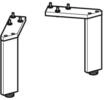 Fp - Ge Set F&uuml;&szlig;e, H:15,1-15,4cm Hochglanz Verchromt (2 St.)