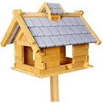 Mucola - Vogelhaus Aus Holz In Grau Vogelfutterhaus Vogelh&auml;user Vogelh&auml;uschen