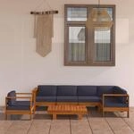 Vidaxl - 7-tlg. Garten-lounge-set Mit Dunkelgrauen Auflagen Akazienholz