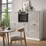 Vicco - K&uuml;chenblock R-line, Beton/wei&szlig;, 180 Cm Ohne Arbeitsplatte