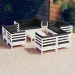9-tlg. Garten-lounge-set Mit Anthrazit Kissen Kiefernholz Vidaxl