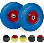 Relaxdays - 2x Sackkarrenrad, Pannensichere Vollgummireifen, 3.00-4' Stahlfelge, 20