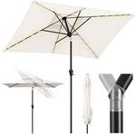 Sekey Sonnenschirm 210 X 140 Cm Aluminum Sonnenschirm Mit Led-solar-beleuchtung,