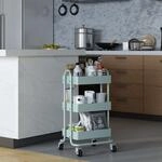[en.casa] - K&uuml;chenrollwagen Pyh&auml;nt&auml; Mit 3 Ebenen Mintgr&uuml;n