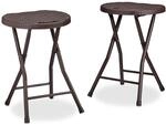 Klapphocker Bastian Rund, 2 Stk. Faltbar, Kunststoff, Rattanoptik, Wetterfest Hxbxt: