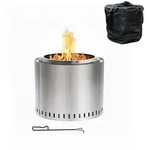 Relaxdays Feuerschale Ohne Rauch, Edelstahl, Hxd 40,5 X 49 Cm, Standfu&szlig; &