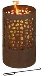 Feuertonne Rostoptik, Funkenschutz, Sch&uuml;rhaken & Feuerrost, Cortenstahl, Hxd: 60 X