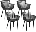 Gartenstuhl 4er Set Pesaro Schwarz