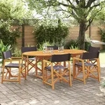 Vidaxl 6 Piece Folding Chairs Dark Grey Fabric