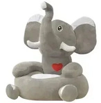 Pl&uuml;sch-kindersessel Elefant Grau Vidaxl