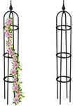 Relaxdays Rankhilfe Obelisk, 2er Set, 100cm Hoch, Ranks&auml;ule F&uuml;r Kletterpflanzen,