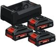 18v Energie-paket: 3x Akkus Gba 18v 4.0 Ah + Schnellladeger&auml;t Gal 12v/18v-80 - Bosch