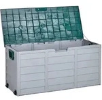 Beliani - Auflagenbox Grau / Gr&uuml;n Kunststoff 112 X 50 Cm F&uuml;r Garten F&uuml;r...