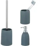 Sch&ouml;ner Wohnen Keramik Wc-garnitur Set Funo B&uuml;rste Stiel Bad Toilette - Blau