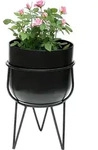Dandibo Blumenhocker Mit Topf Metall Schwarz 42,5 Cm Blumenst&auml;nder 96151