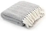 Vidaxl Throw Cotton Herringbone 125x150 Cm Grey