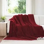 &Uuml;berwurfdecke Bordeauxrot 220 X 240 Cm Fleece Vidaxl