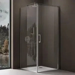 Doporro Eckeinstieg Duschkabine 75x80x195cm Eckdusche Inkl. Duschtasse