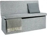 Sitzhocker Mit Lehne, Hxbxt:73x114x38cm, Stabiler Sitzcube, Fu&szlig;ablage, Sitzbank,