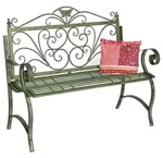 Dandibo Gartenbank Metall Wetterfest Patina Gr&uuml;n 120 Cm 2 Sitzer Sitzbank 96021