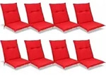 8er Set Niedriglehner Auflagen Base Nl, 100x50cm, Rot