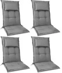 4er Set Hochlehner Auflage Highlux Hl 120x50x7 Cm Hellgrau - Beautissu