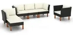 Vidaxl - 6-tlg. Garten-lounge-set Poly Rattan Eukalyptusholz Schwarz