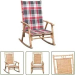 The Living Store Schaukelstuhl Mit Kissen Bambus - Bambussessel - Gartenstuhl -