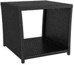 Beistelltisch Mit Glasplatte Schwarz Poly Rattan & Hartglas Vidaxl