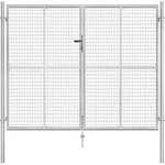 Gartentor Verzinkter Stahl 306 X 250 Cm Silbern - Vidaxl
