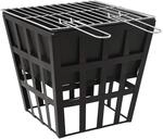 Vidaxl 2-in-1 Fire Pit And Bbq 34x34x48 Cm Steel