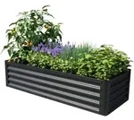 Primeyard Hochbeet Luca Anthrazit Stahlkonstruktion 150x60x35 Cm