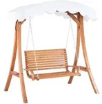 Beliani - Hollywoodschaukel Beige L&auml;rchenholz Sonnendach Outdoor Terrasse