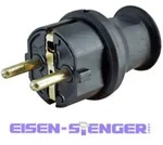 Kopp - Schutzkontakt-stecker F&uuml;r Kabel Bis 3&times;1,5mm2, Farbe: Schwarz - 179716005