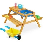 Kindersitzgruppe Holz, 2in1 Spieltisch & Matschk&uuml;che, Picknicktisch F&uuml;r...