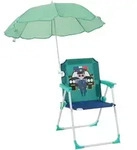 Relaxdays Kinder Klappstuhl, Campingstuhl Mit Sonnenschirm, Hbt: 51,5x36x37,5 Cm,