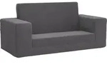 Kinder-schlafsofa 2-sitzer Anthrazit Weicher Pl&uuml;sch Vidaxl