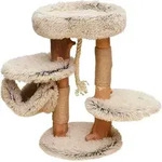 Fudajo - Kratzbaum Mit Holz Und Pl&uuml;sch 87,5 Cm Hoch, Designer Katzenkratzbaum...