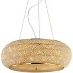 Pasha' - 10 Licht Decke Anh&auml;nger Gold Mit Kristallen, E14 - Ideal Lux