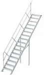 Euroline 510 Treppe 45&deg; 1000mm Stufenbreite 16 Stufen Alu Gerieft